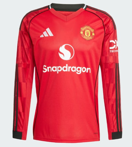 Manchester United Jersey Home 2025/26 by Adidas in Long Sleeve